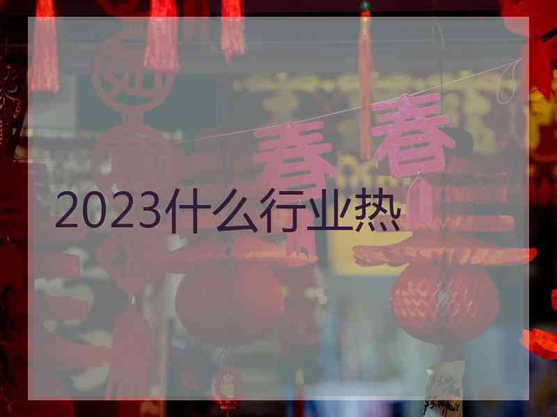 2023什么行业热
