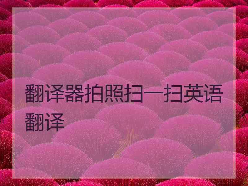 翻译器拍照扫一扫英语翻译