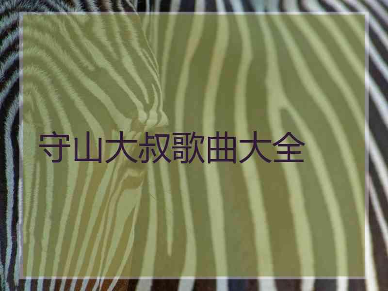 守山大叔歌曲大全