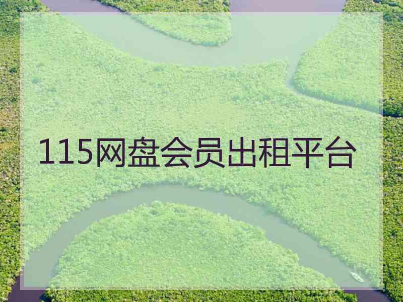 115网盘会员出租平台