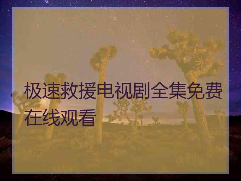 极速救援电视剧全集免费在线观看