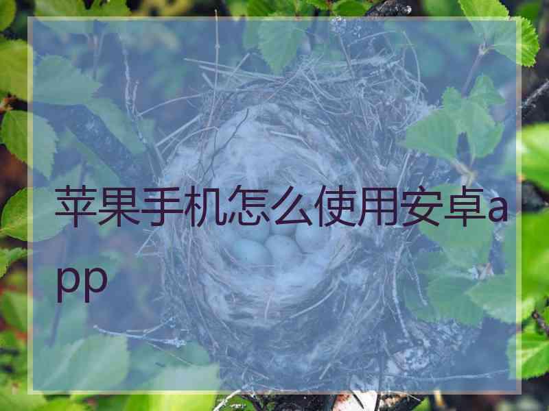 苹果手机怎么使用安卓app