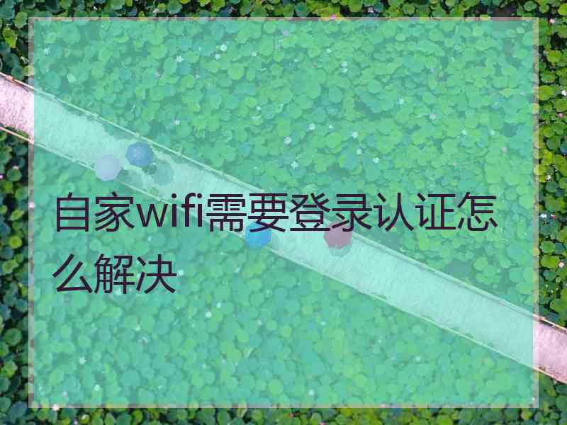 自家wifi需要登录认证怎么解决