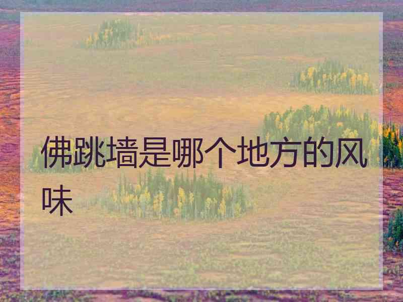 佛跳墙是哪个地方的风味