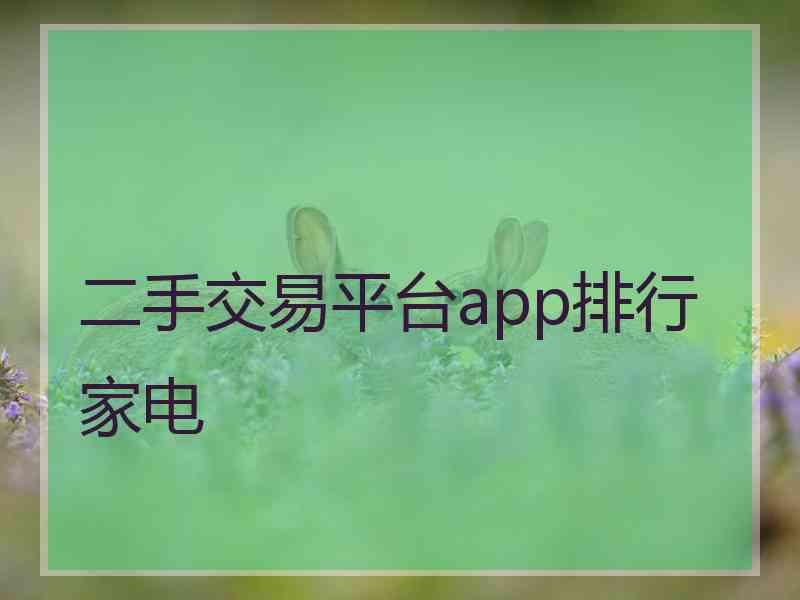 二手交易平台app排行家电