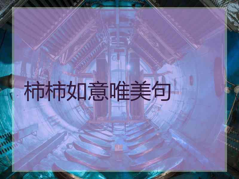 柿柿如意唯美句