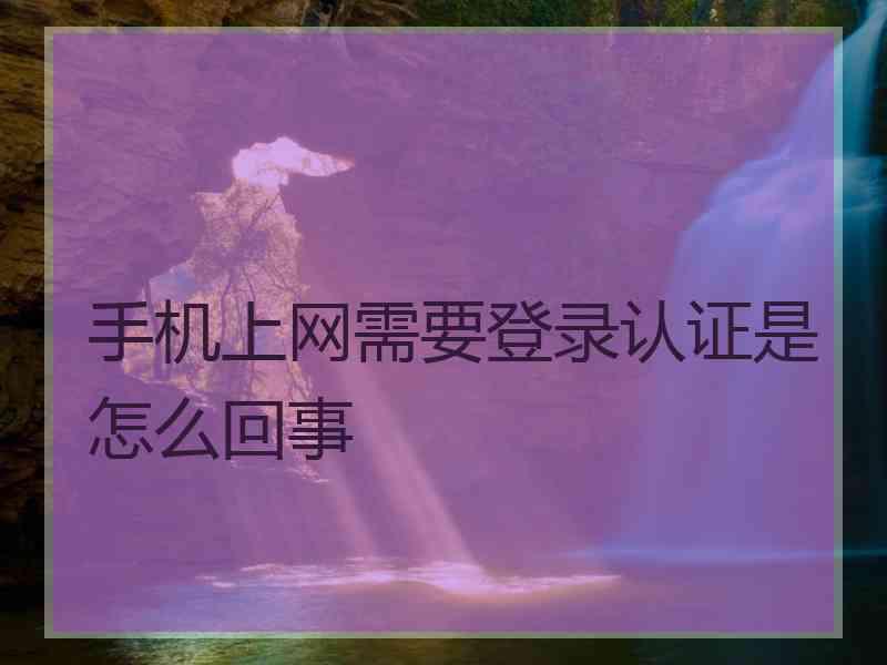 手机上网需要登录认证是怎么回事