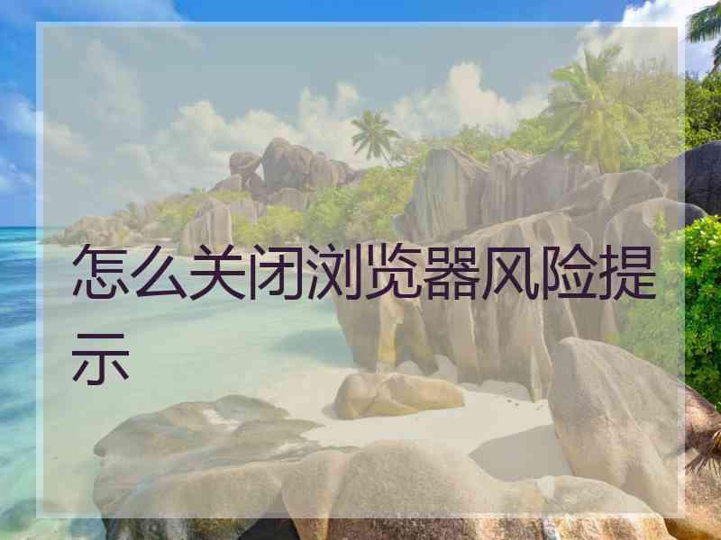 怎么关闭浏览器风险提示