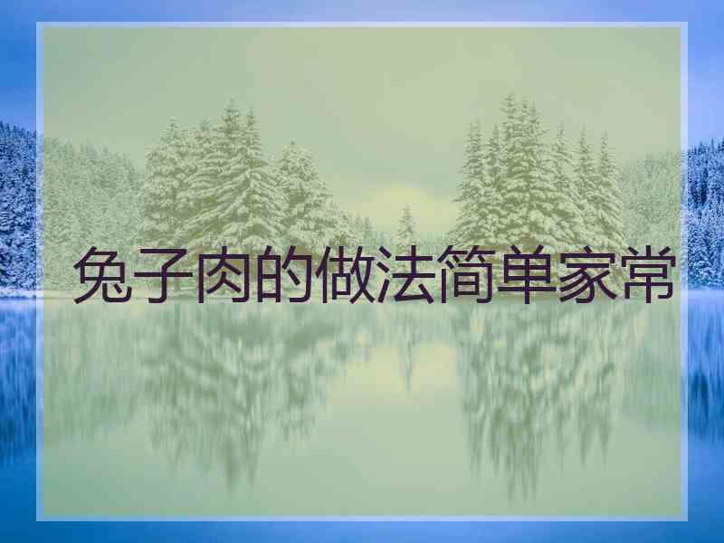 兔子肉的做法简单家常