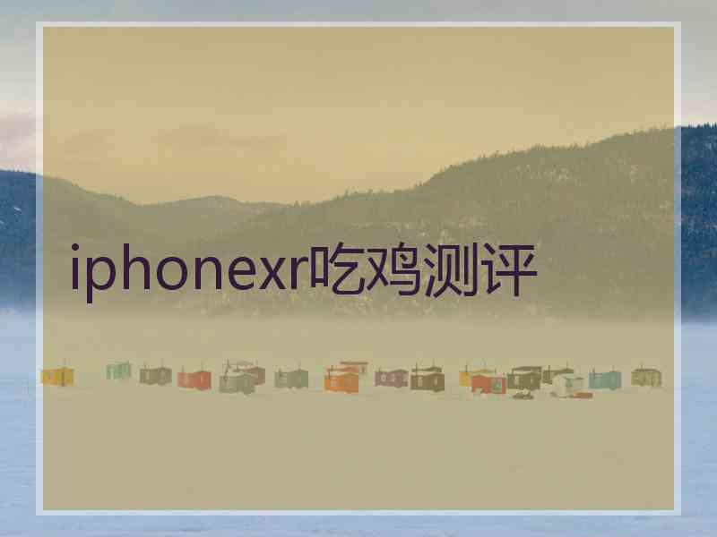 iphonexr吃鸡测评