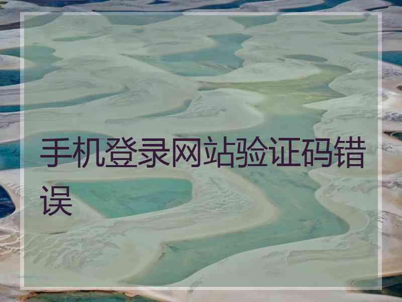 手机登录网站验证码错误
