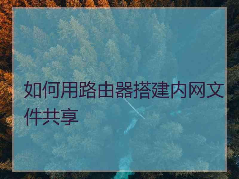 如何用路由器搭建内网文件共享