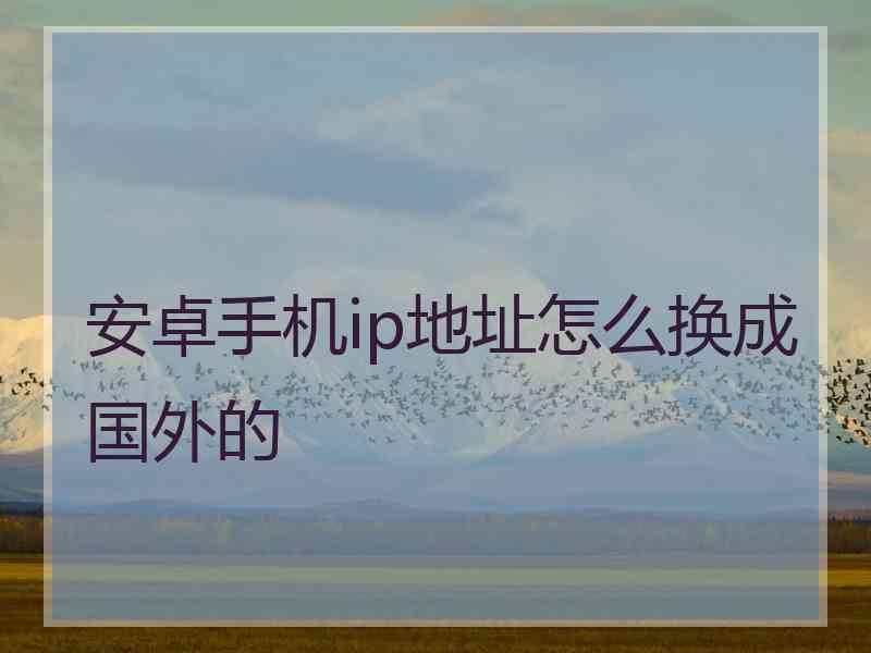 安卓手机ip地址怎么换成国外的