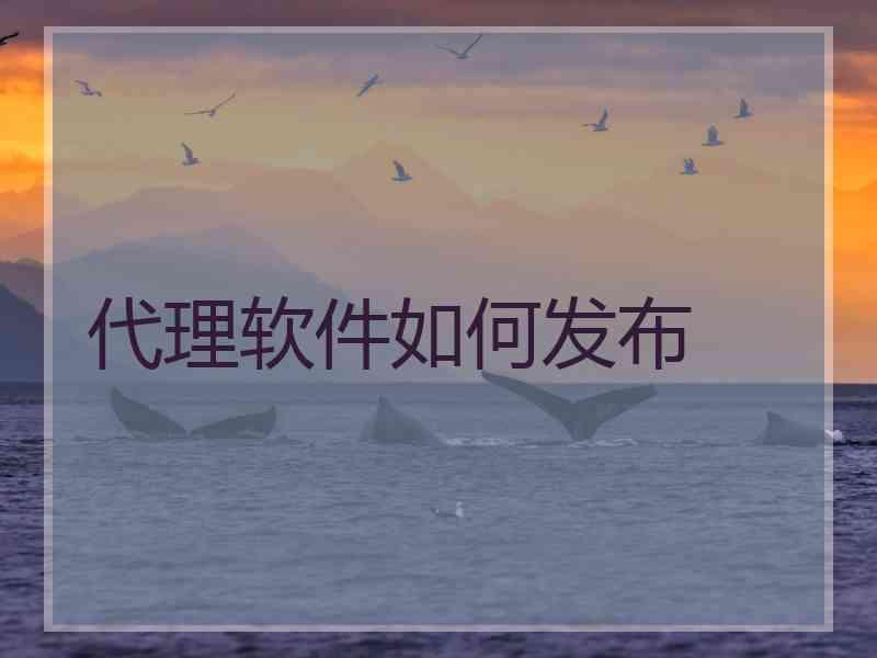代理软件如何发布