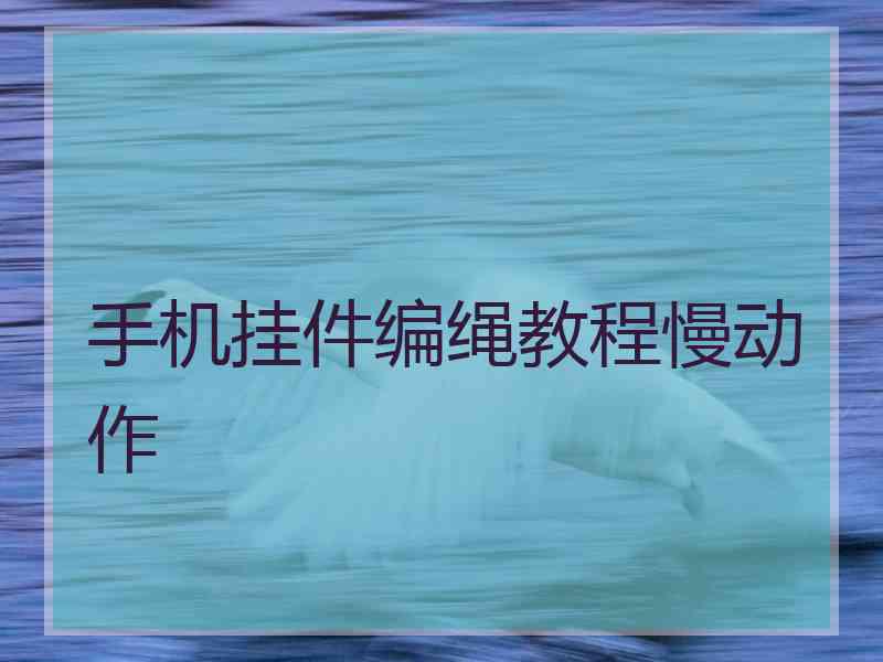 手机挂件编绳教程慢动作