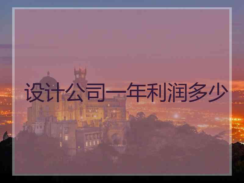 设计公司一年利润多少